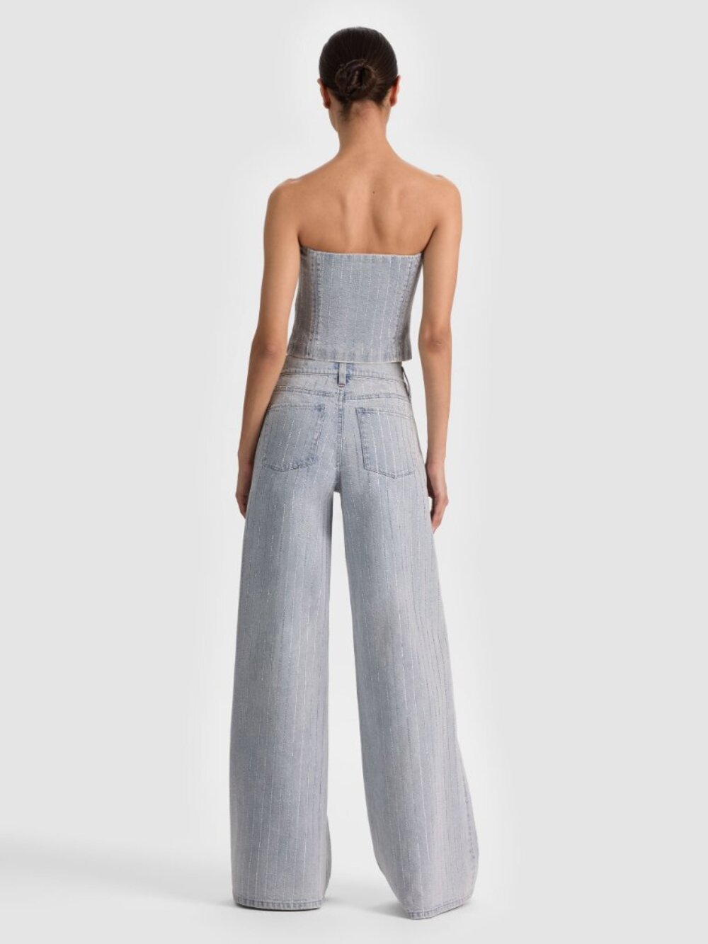 Alice & Olivia Kelcey strapless embellished denim vest - Picture 5 of 10